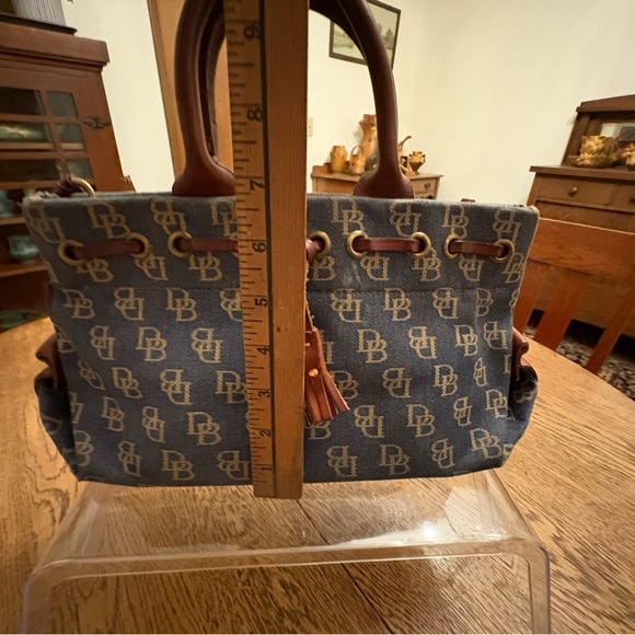 Dooney Bourke Denim Logo Small Satchel Leather Accents and Hang Tag. - Picture 14 of 16
